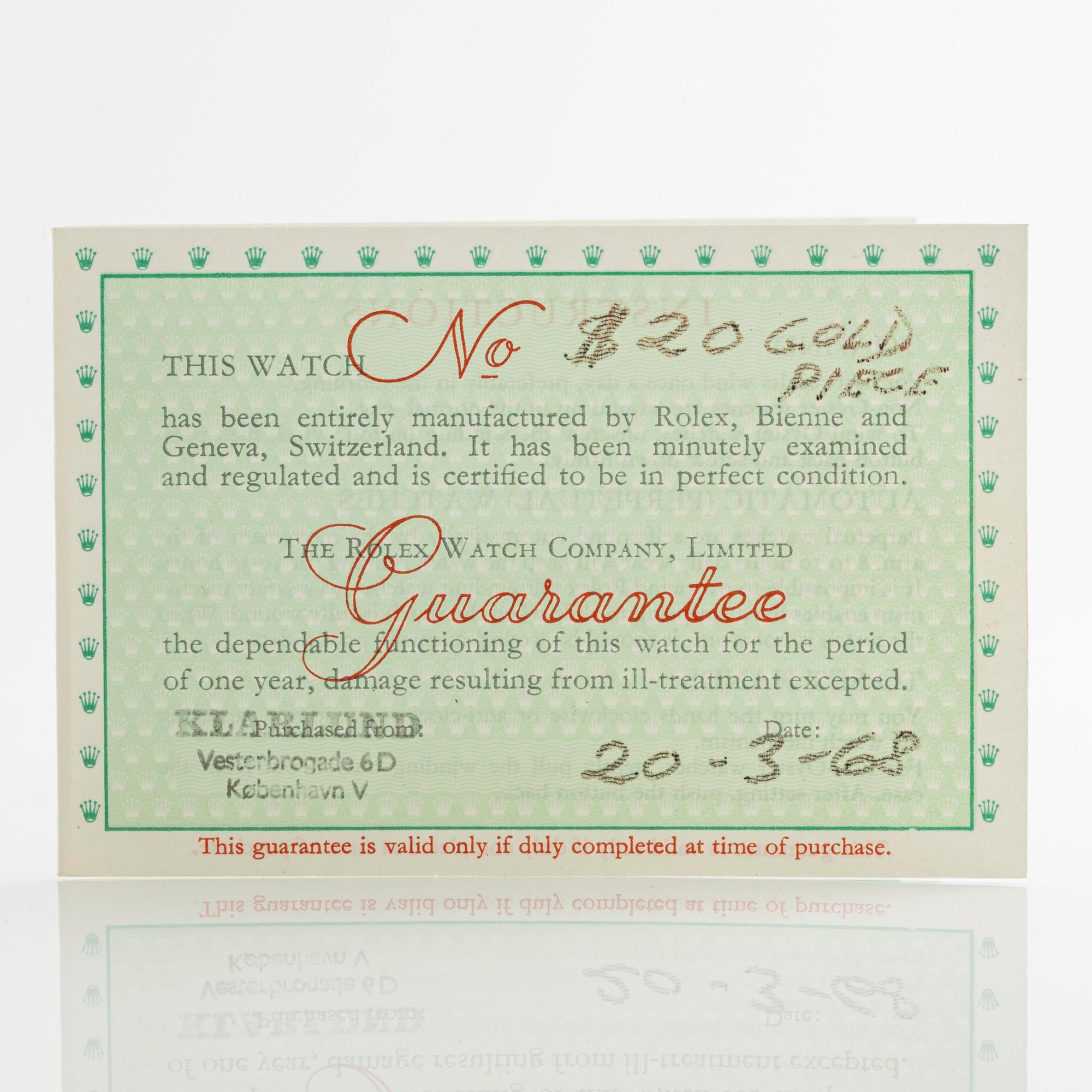 Rolex, "Coin Watch", "Twenty Dollars 1904", ca 1968.