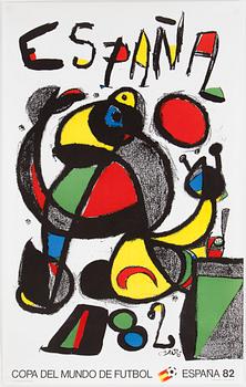 AFFISCHER, 3 st, VM i fotboll, 1982 efter bla Joan Miro, 1982.