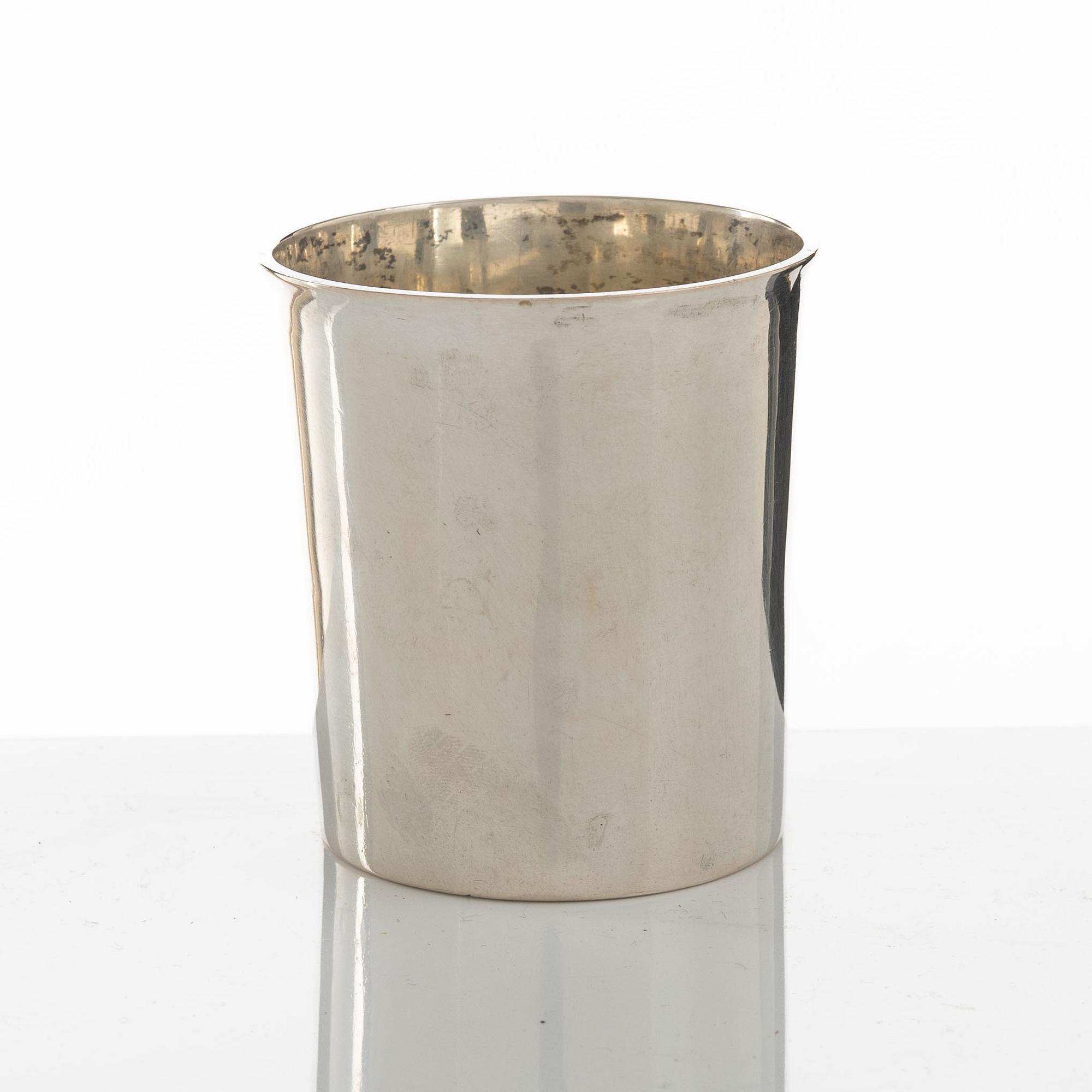 Bägare, silver, Jonas Nylander, Skara 1834.