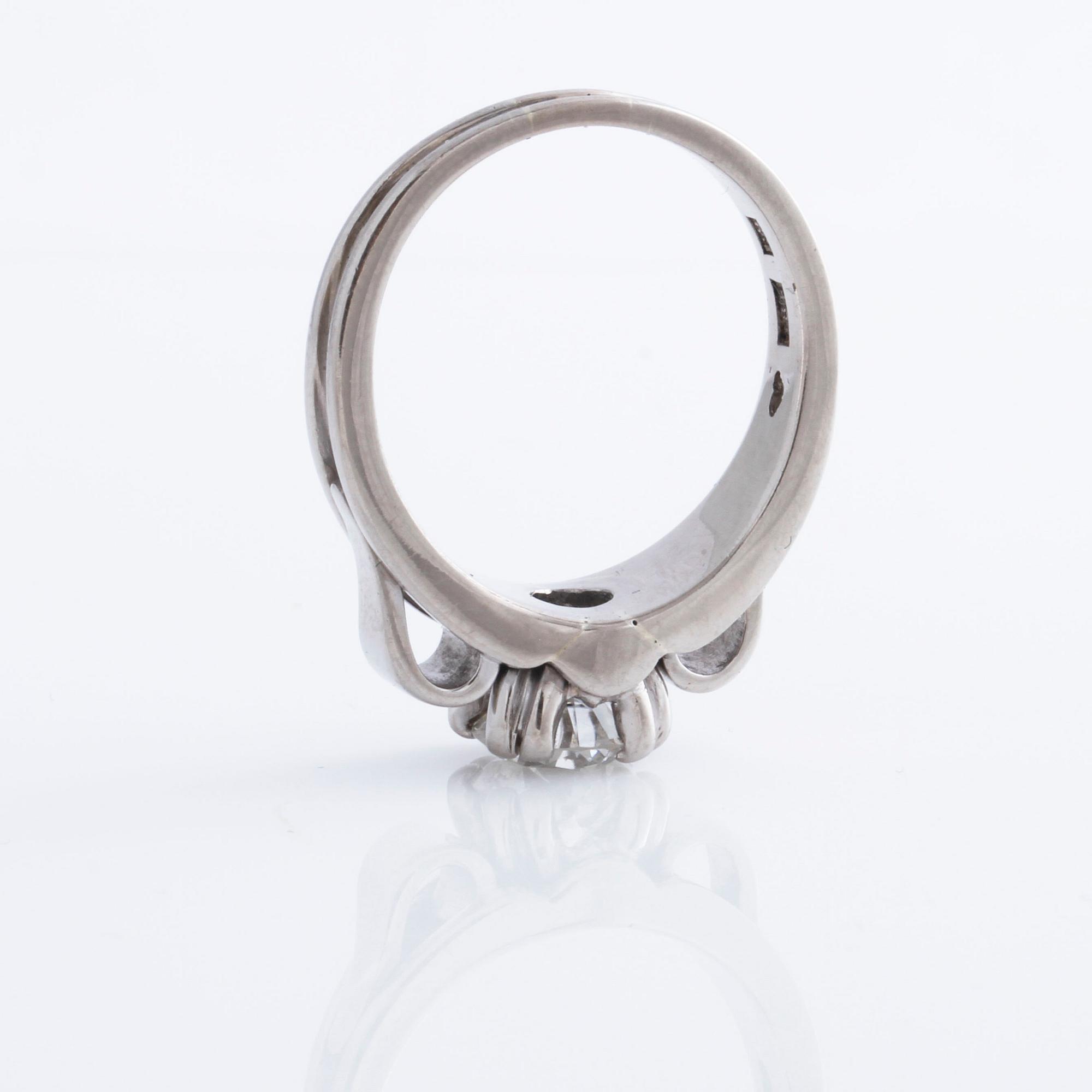 A brilliant cut diamond ring.