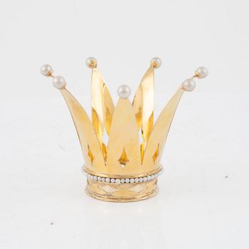 A Swedish Silver-Gilt Bridal Crown, mark of JE Bolin, Linköping 1944.