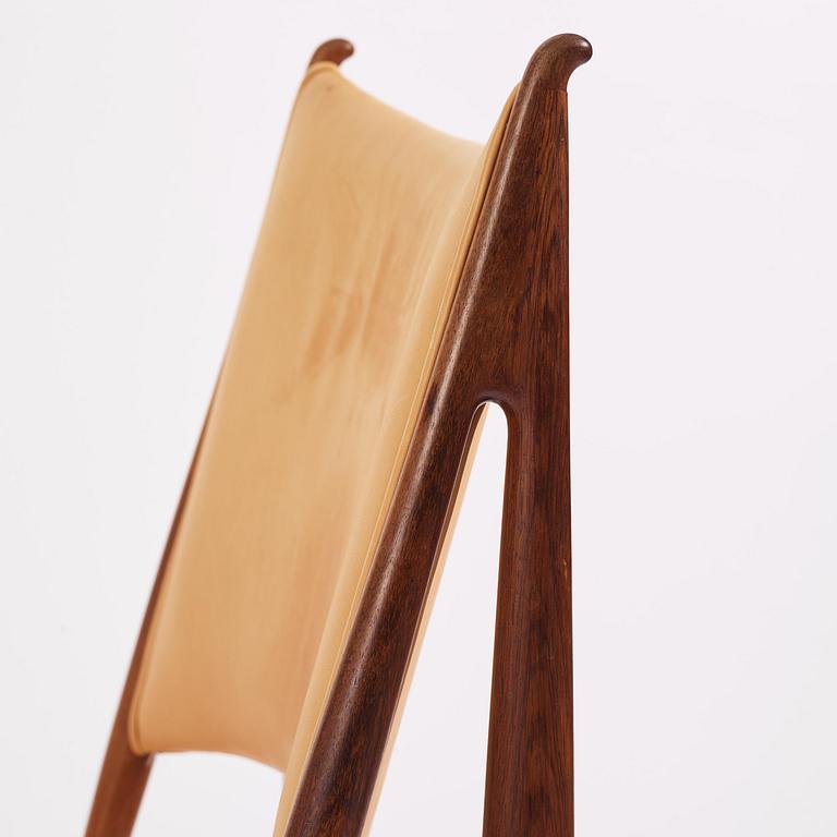 Finn Juhl, a rosewood "Egyptian" chair model FJ49, cabinetmaker Niels Vodder, Copenhagen, 1950s-60s.