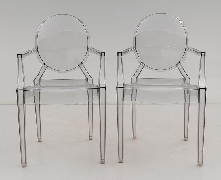KARMSTOLAR, 1 par, "Louis Ghost", Philippe Starck för Kartell, 1900-/2000-tal.