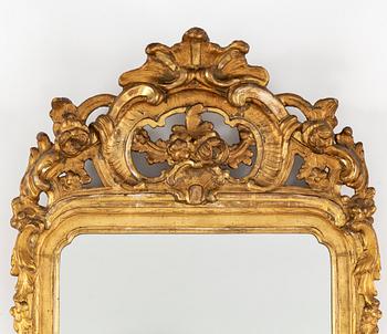 A Rococo mirror by Niclas Meunier, (Stockholm 1754-1797).