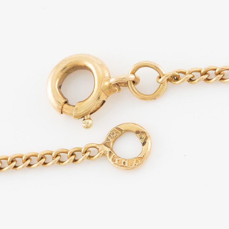 Hänge med kedja, 18K guld med brioletteslipad citrin.