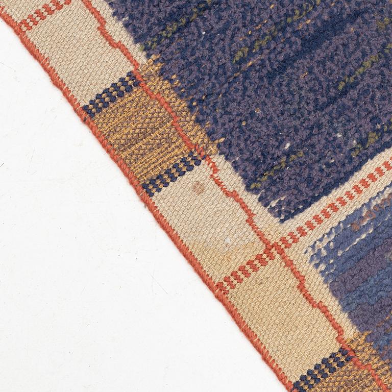 Märta Måås-Fjetterström, a carpet, "Rutig blå halvflossa", knotted pile in relief, ca 330 x 225 cm, signed MMF.