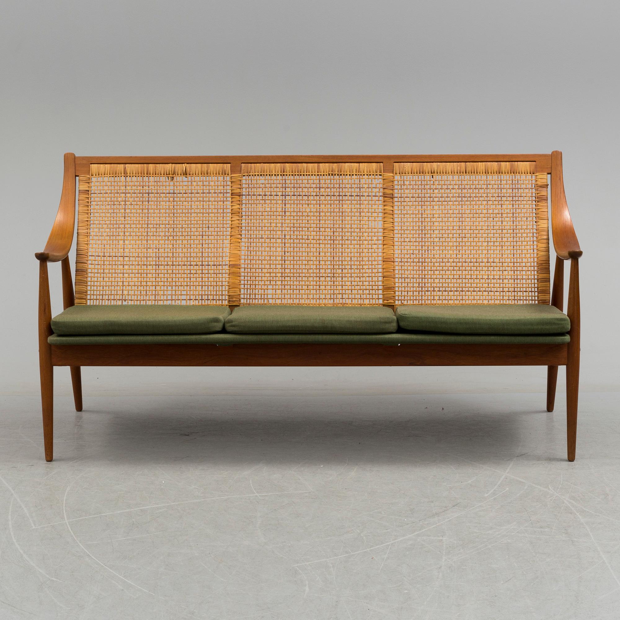 A Orla Mølgaard-Nielsen and Peter Hvidt sofa and armchair model FD 146 from France & Son, Denmark, 1950s.