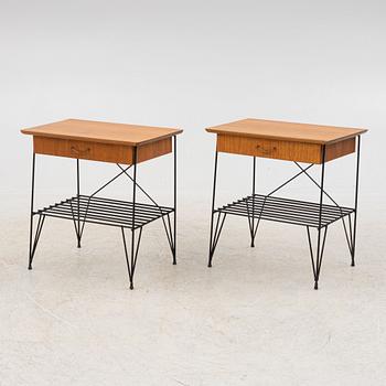 Bedside tables, a pair, second half of the 20th century.