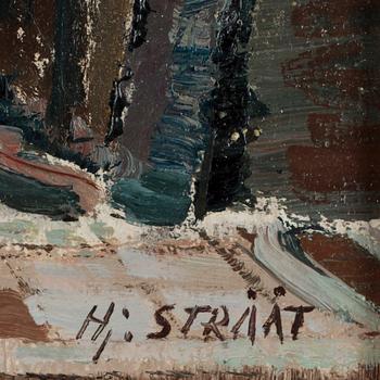 HJALMAR STRÅÅT, olja på pannå, sign.