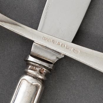 A silver 'Chippendale' cutlery, GAB, Stockholm and Eskilstuna, (48 pc).