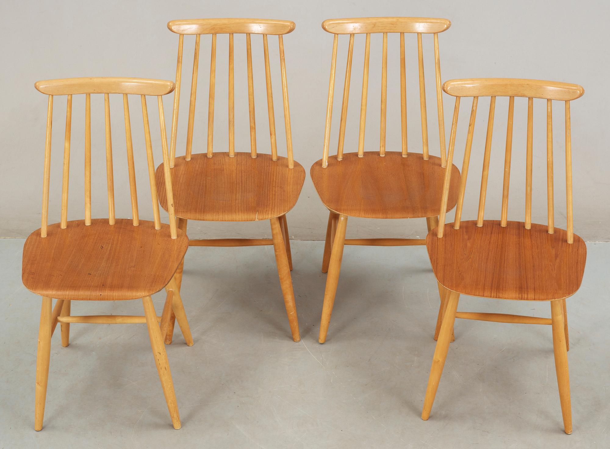 STOLAR, 4 st, "Fanett", Ilmari Tapiovaara, Edsbyverken, 1950-tal.