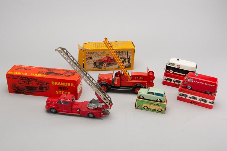 A set of eleven toy cars by Tekno, Denmark, 1950-1970's.