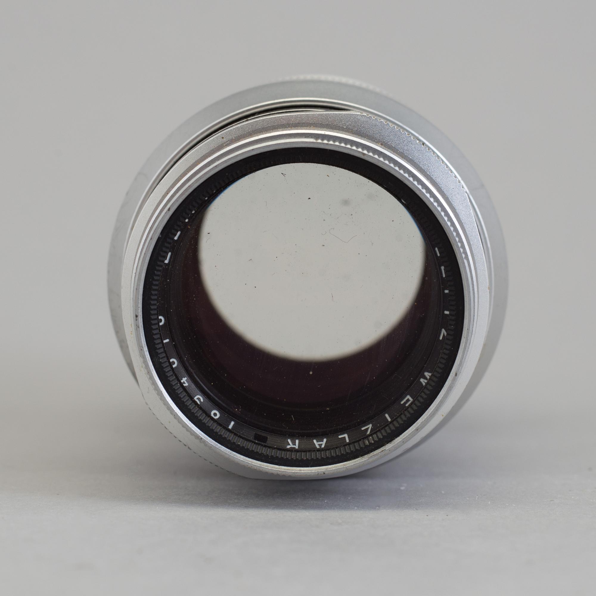 A Chrome Elmar 1:4 / 135 lens no 1894010, Ernst Leitz, Wetzlar.