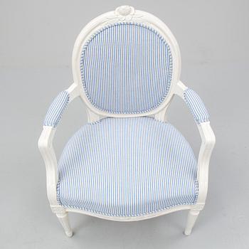 A Gustavian armchair by Erik Öhrmark, (Stockholm 1777-1813).