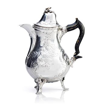 A Swedish silver coffee-pot, mark of Johan Julin, Köping 1773.