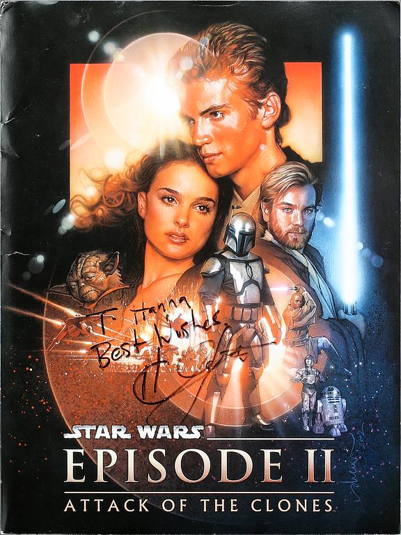 HAYDEN CHRISTENSEN f. 1981, autograf på filmaffisch, Star Wars Episode II. 2002.