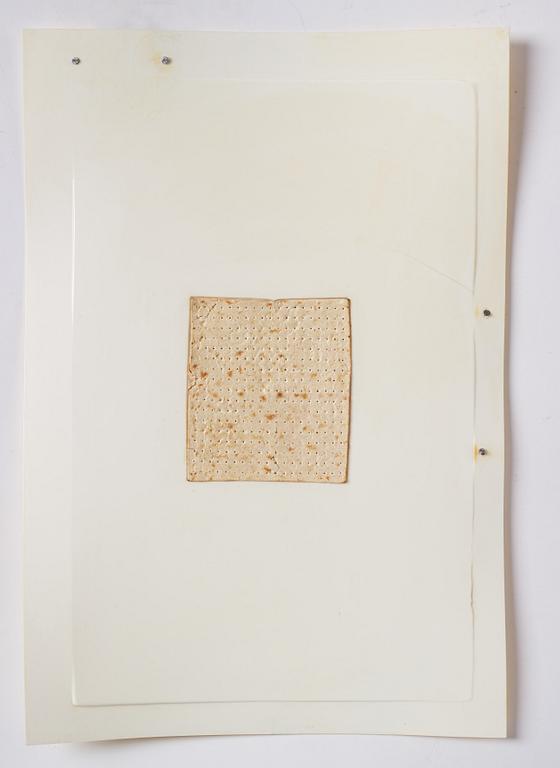 Helen Marten, vacuum formed matzoh cracker, ABS plastic, stainless steel. 2010.