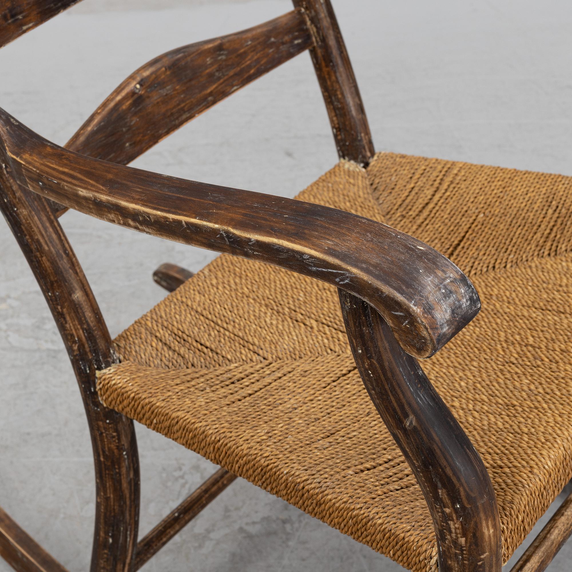 A stained beech rocking chair, Gemla, Diö, 1930-40s.