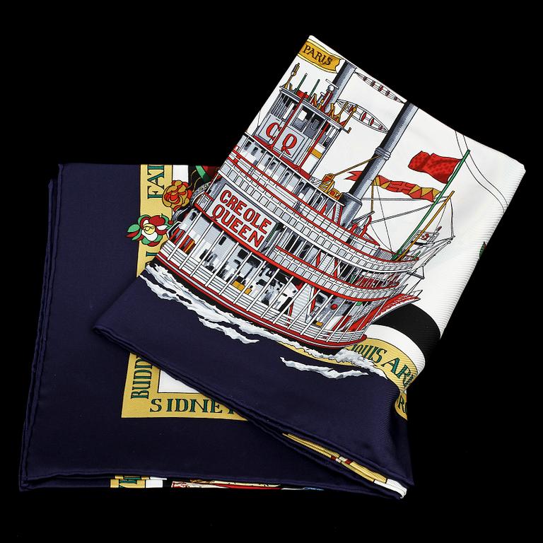 SCARF, siden, "New Orleans", design  Loic Dubigepn, Hermès, Paris.