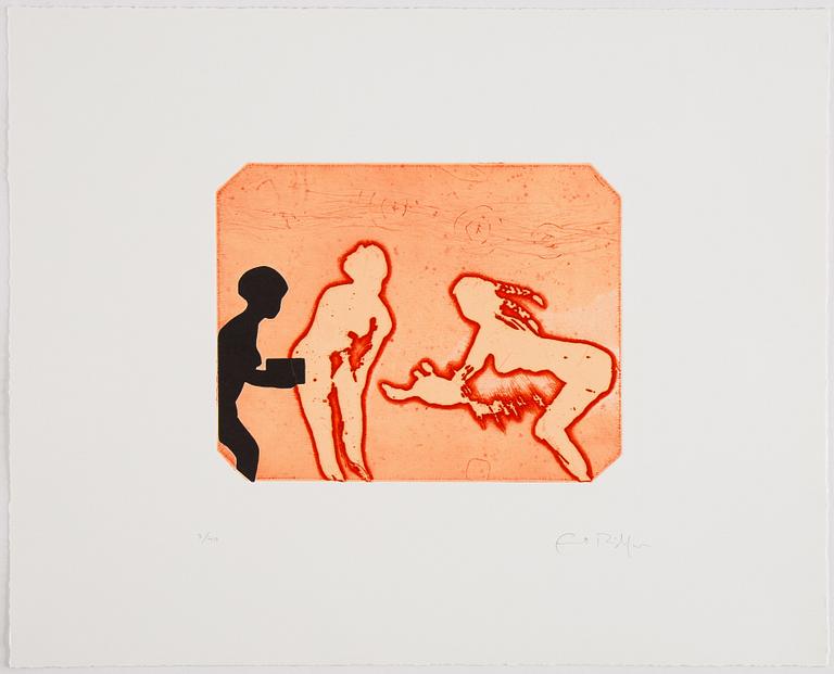 Ernst Billgren, "The end of all animals", portfolio bestående av 12 etsningar, signerad och numrerad 3/40.