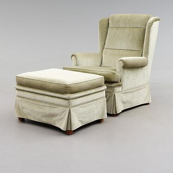 FÅTÖLJ MED FOTPALL, Norell, 1900-talets andra hälft.
