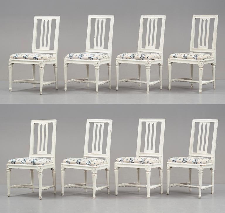 Eight Gustavian chairs by L Söderholm.