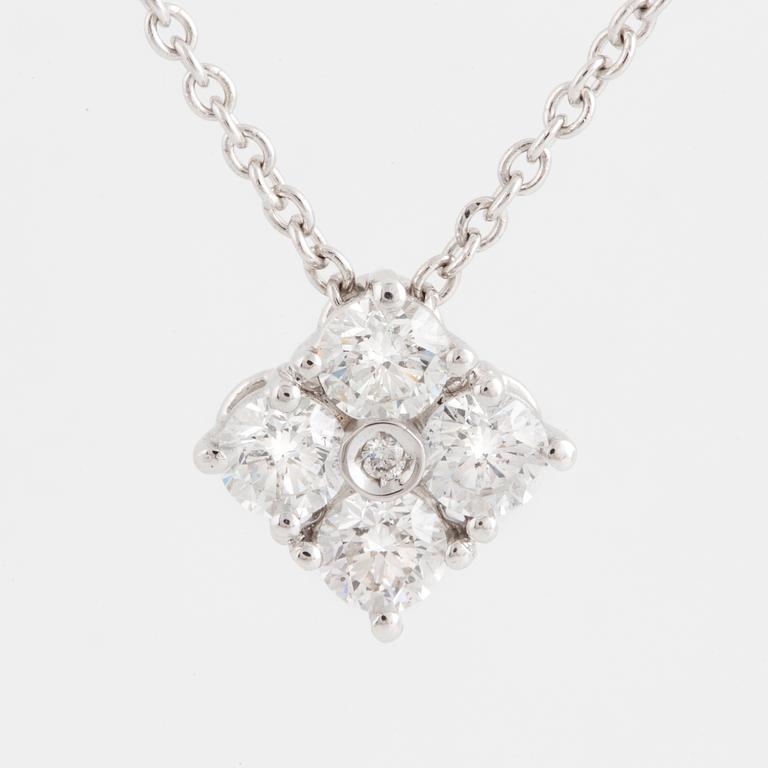 A brilliant cut diamond necklace.