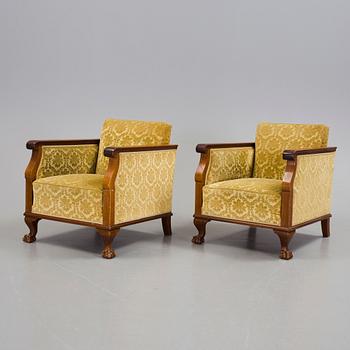 FÅTÖLJER, ett par, 1900-talets andra kvartal.