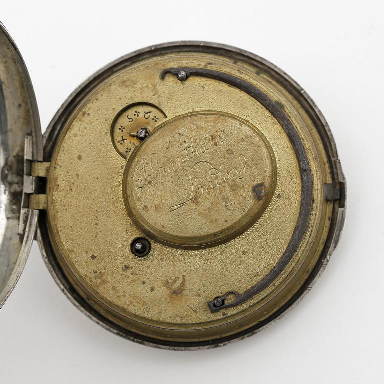 HERRFICKUR, 3 st, silver resp mässing, samtliga London, 1700-1800-tal. Silveruren tot ca 305 gram.