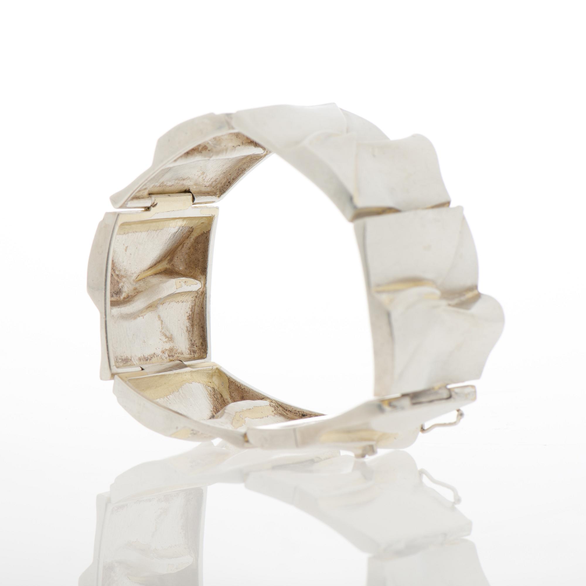 BJÖRN WECKSTRÖM, BRACELET, "Moonbridge", silver. Lapponia 1973.