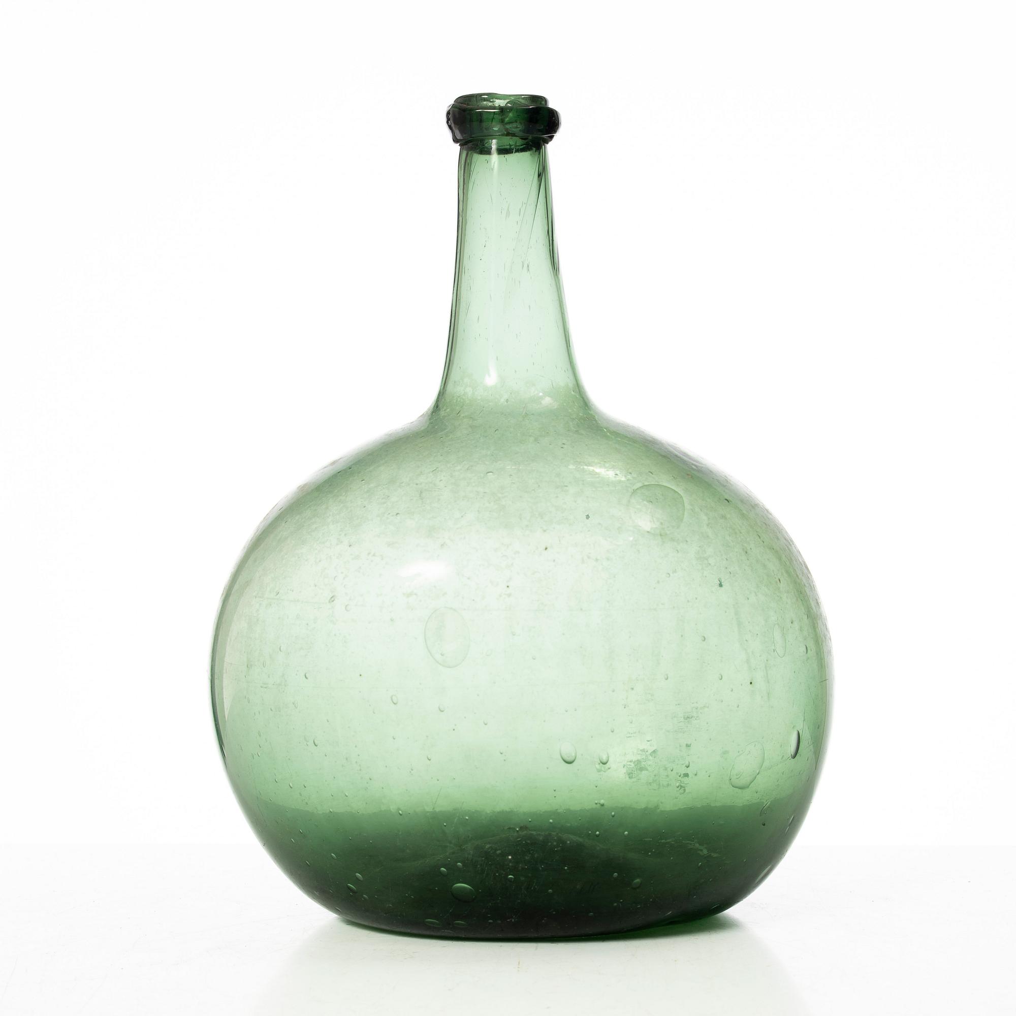 Bottle, glass, folk art, 17th-18th century.