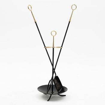 Gunnar Ander, a three-piece set of fire utensils, Ystad Metall, second half of the 20th Century.