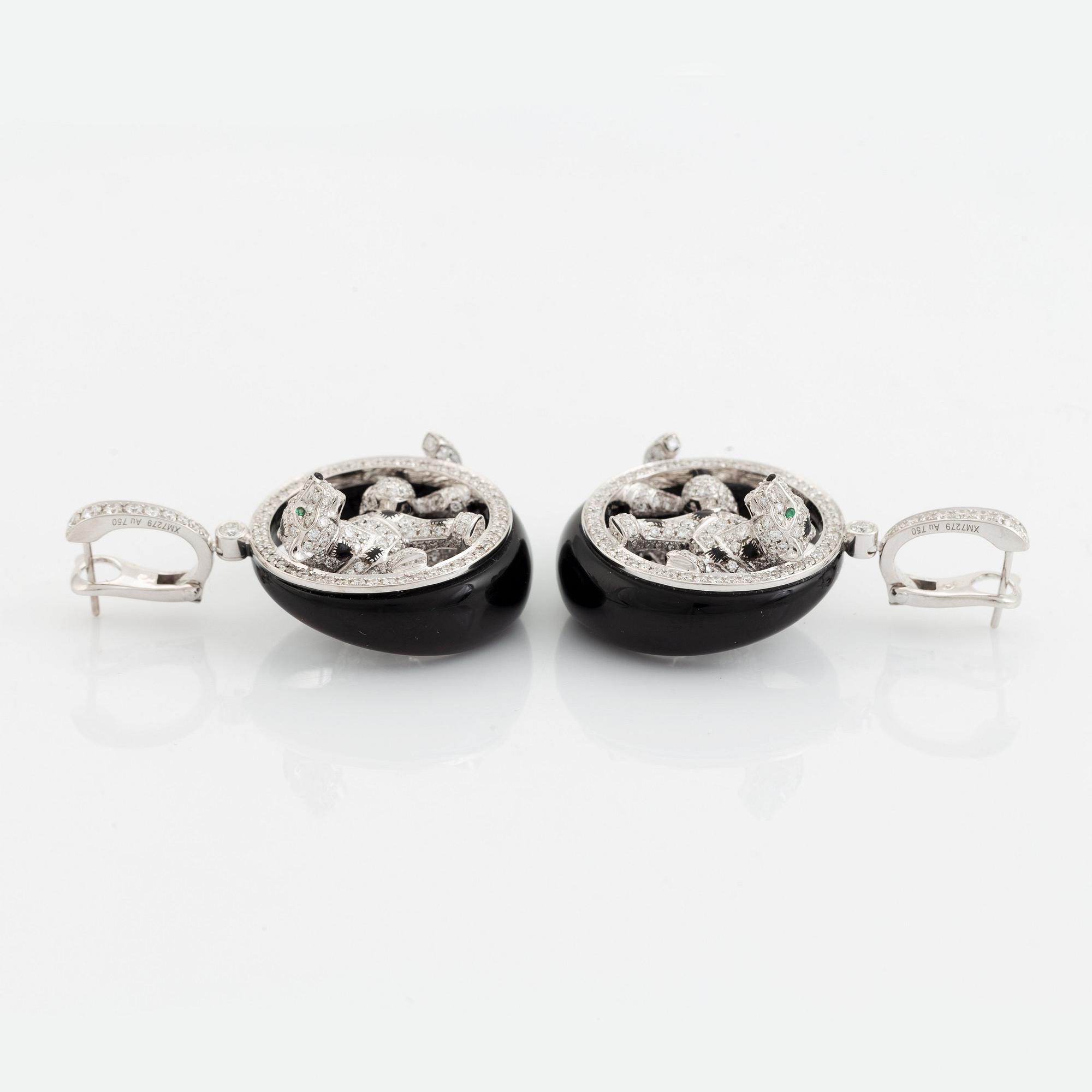 A pair of Cartier Panthère earrings.