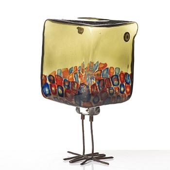 Alessandro Pianon, a "Pulcino" glass sculpture of a bird, Vistosi, Italy 1960's, model S191.