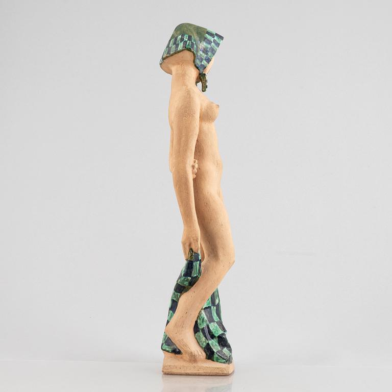 Helge Christoffersen, an earthenware figure of a woman, 1950's.