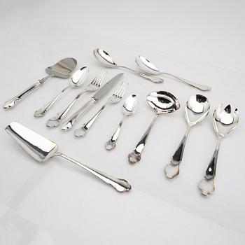 A Swedish 20th century set of 42 pcs of silver cutlery mark of Gensen Eskilstuna 1999 total weight 2572 grams.