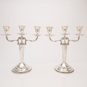 Candelabra, a pair, sterling silver, Mexico.