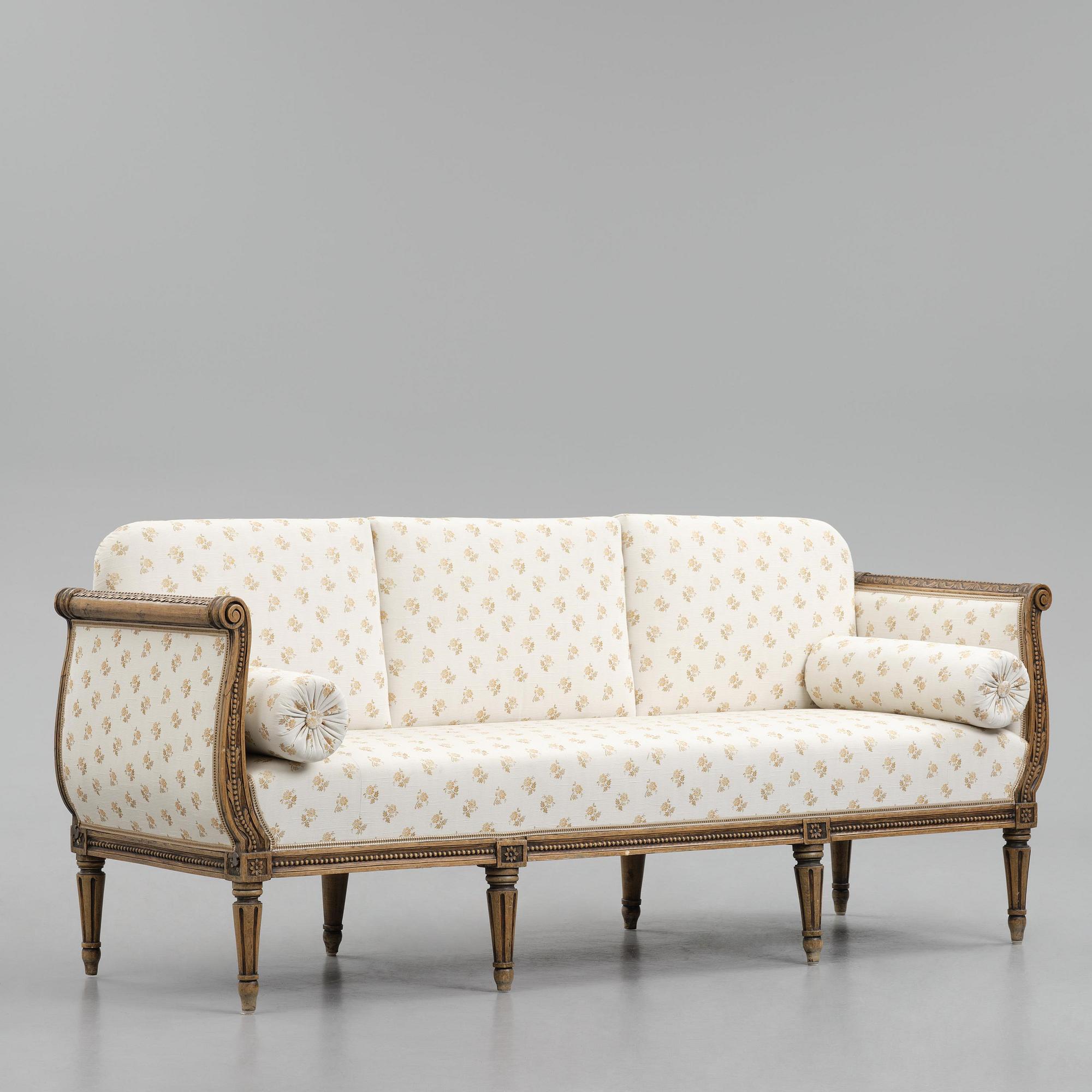 A Gustavian sofa by E. Öhrmark (master in Stockholm 1777-1813).