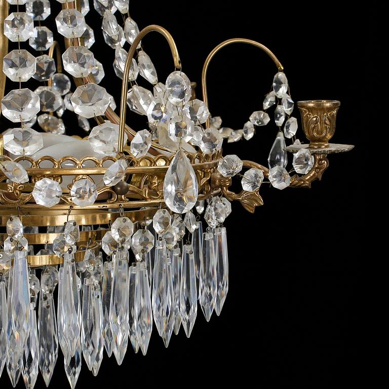 LJUSKRONA, empirestil, 1900-talets mitt. Höjd ca 75 cm.