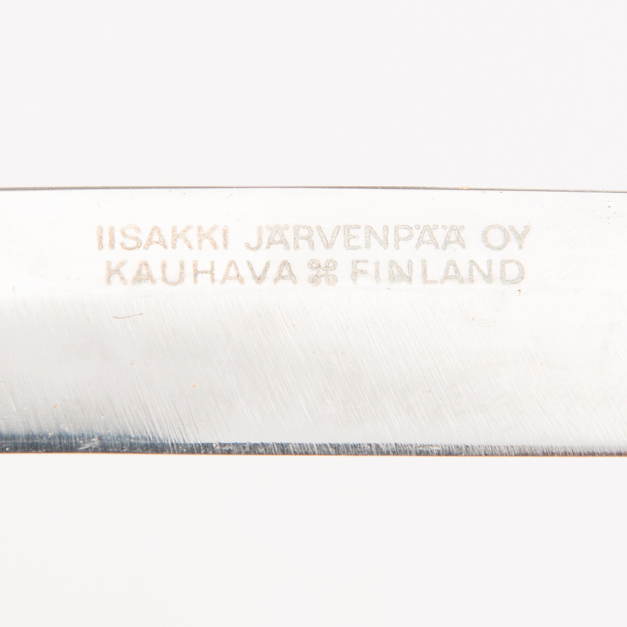A Finnish Puukko Double Knife with a belt, marked Iisakki Järvenpää Oy, Kauhava Finland, late 20th Century.