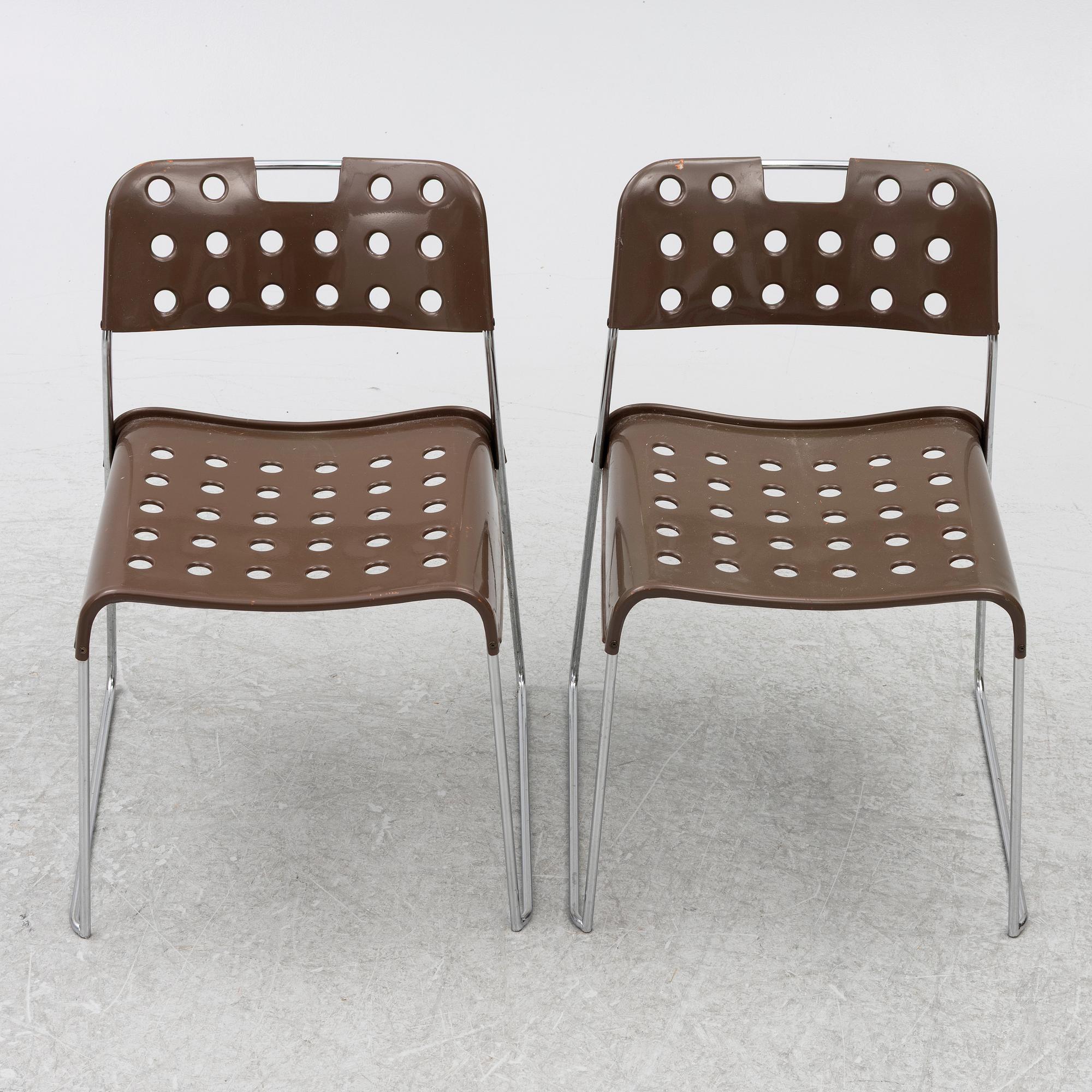 Rodney Kinsman, stolar, 5 st, "Omstak Chair", Bieffeplast, Italien, 1970-tal.