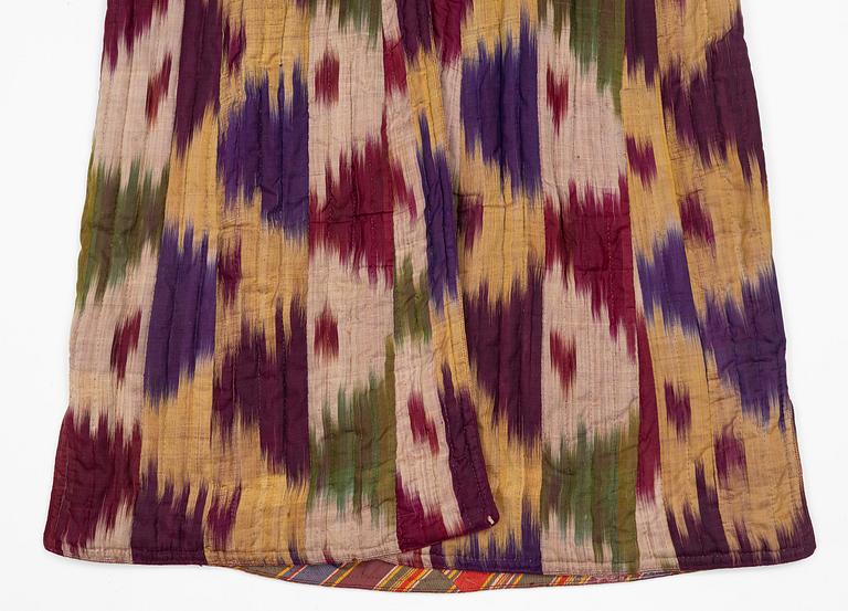 A woman’s Chapan, silk and cotton Ikat, Central Asia, 1880s.