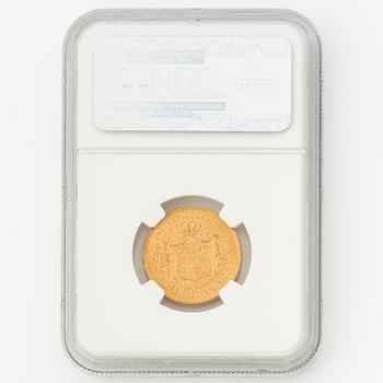 Guldmynt, Oscar II, 20 kronor, typ IV, Sverige 1902.