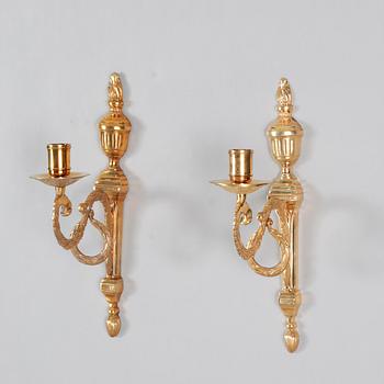 A pair of brass wall candle sticks from Ikea, 1990s.