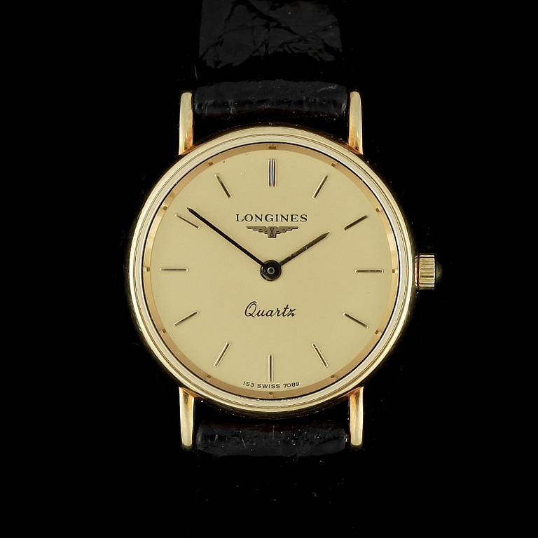 DAMARMBANDSUR, guld 18K, Longines, Quartz, Schweiz 1900-talets andra hälft.