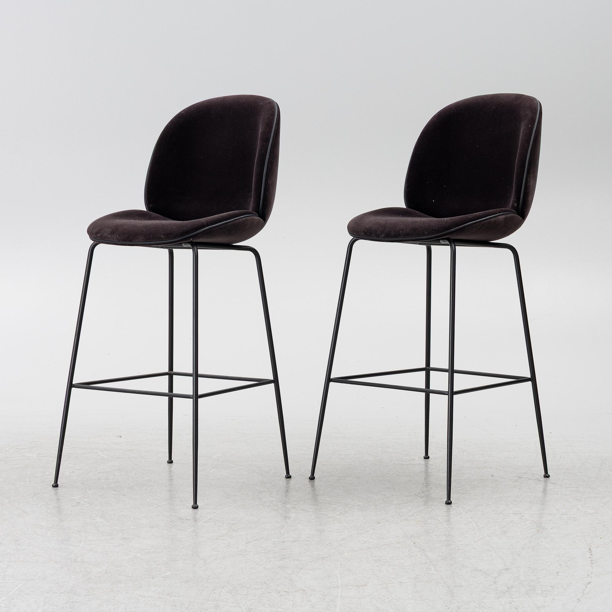 GamFratesi, Bar stools, a pair, "Beetle Bar Chair", Gubi, Denmark.
