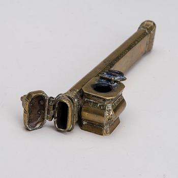 SKRIVDON, mässing, ottomansk, bär stämpel, 1800-senare hälft.