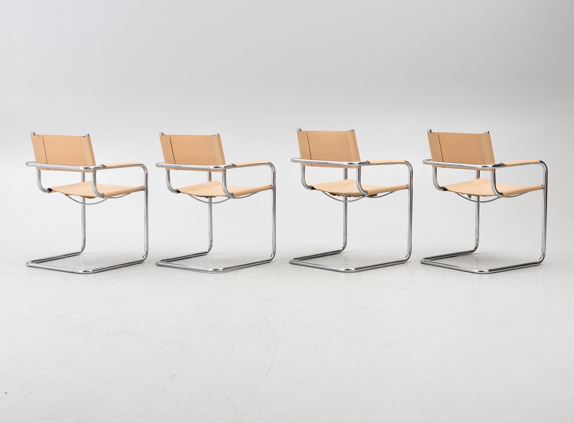 Four armchairs, end of the 20th century.