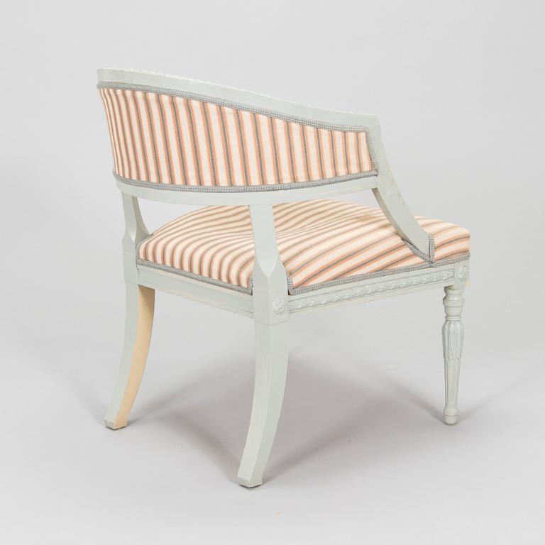 A late Gustavian style armchair, early 20th Century.