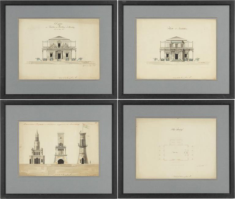 Fredrik Magnus Bäck, Four Project Drawings (4).